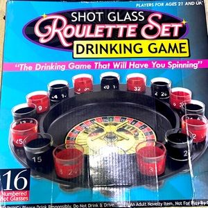 Shot glass roulette set drinking game.